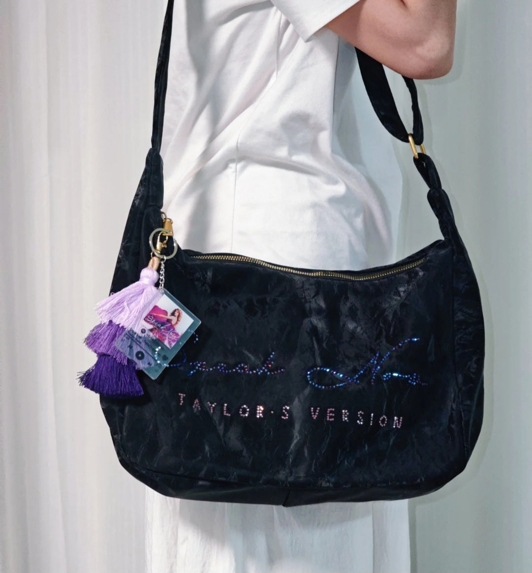 Speak Now Suede Crossbody Ita Bag with Pendants