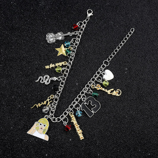 TS Swiftie Friendship Inspiration Metal Charm Bracelet