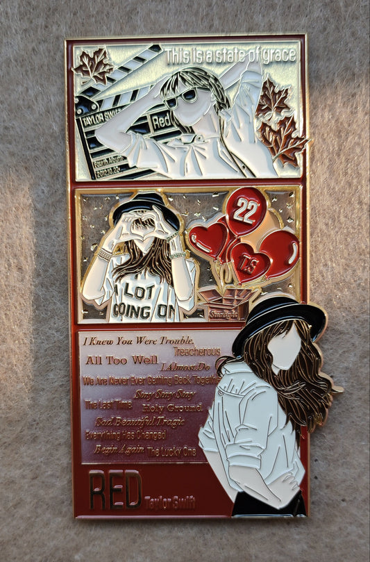 RED Taylor's Version Enamel Metal Brooch Pin