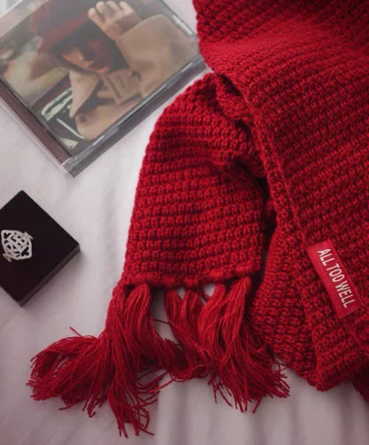 Taylors Version All Too Well Red Knit Scarf
