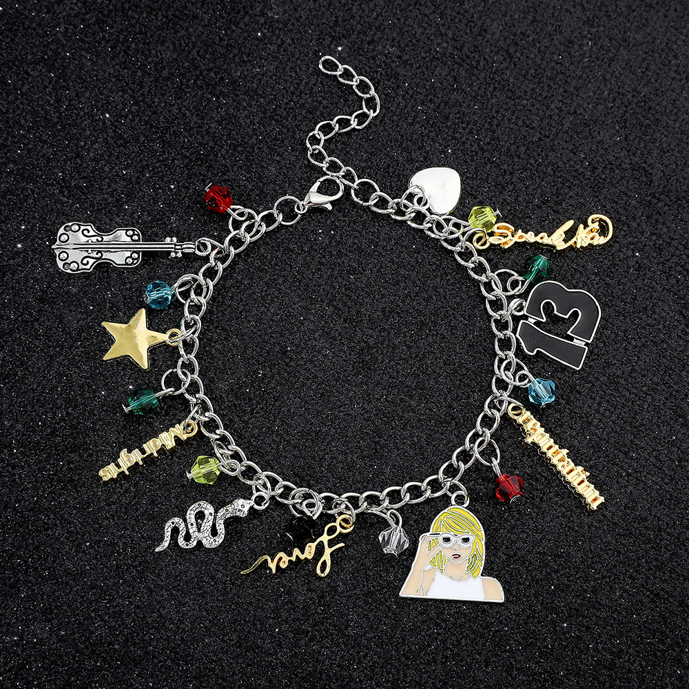 TS Swiftie Friendship Inspiration Metal Charm Bracelet