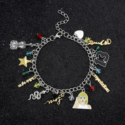 TS Swiftie Friendship Inspiration Metal Charm Bracelet