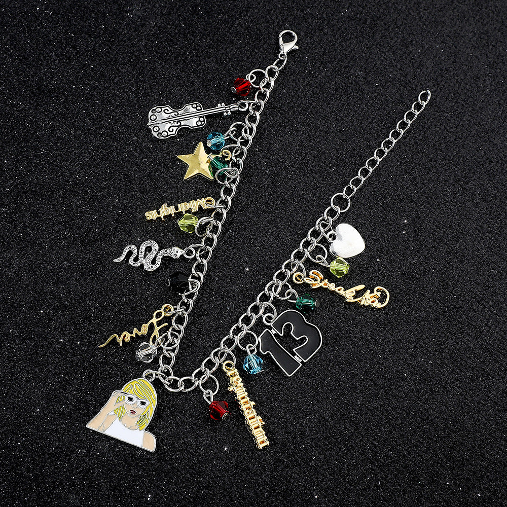TS Swiftie Friendship Inspiration Metal Charm Bracelet