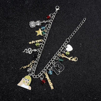 TS Swiftie Friendship Inspiration Metal Charm Bracelet