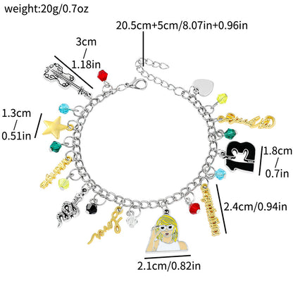 TS Swiftie Friendship Inspiration Metal Charm Bracelet