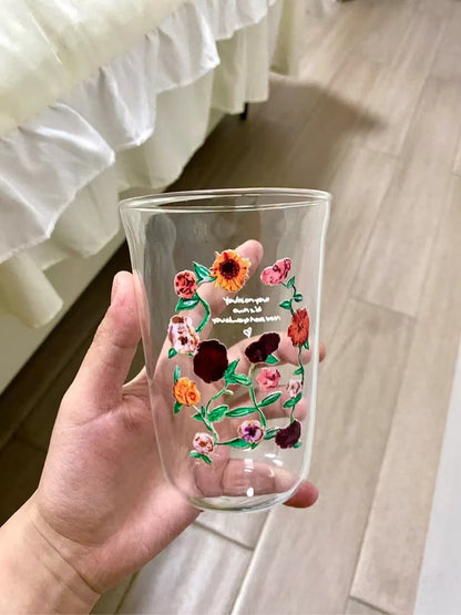 Acoustic Surprise Song Floral Piano Glass 16oz