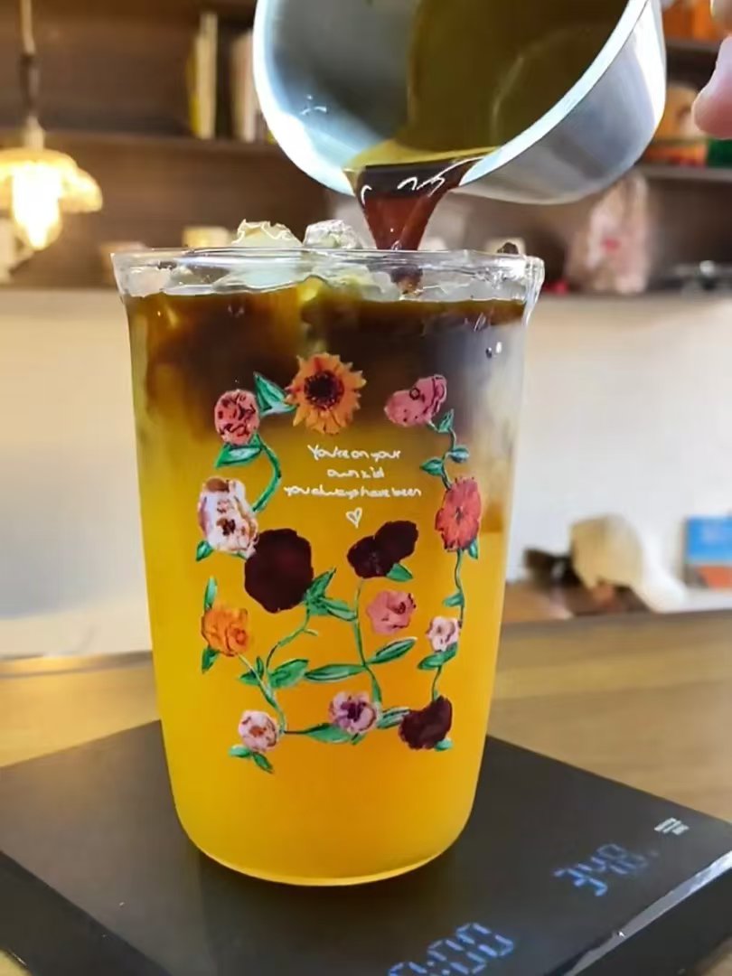 Acoustic Surprise Song Floral Piano Glass 16oz