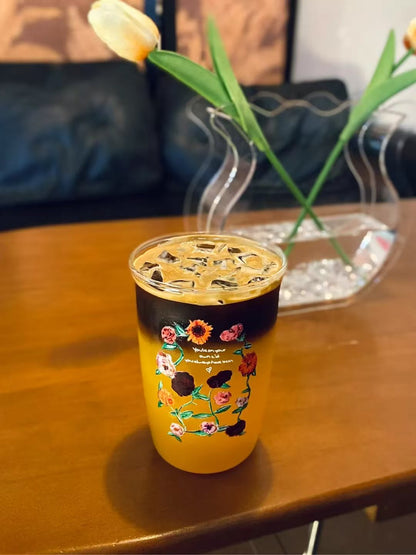 Acoustic Surprise Song Floral Piano Glass 16oz