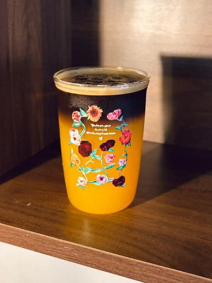 Acoustic Surprise Song Floral Piano Glass 16oz