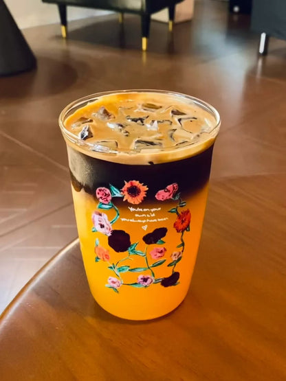 Acoustic Surprise Song Floral Piano Glass 16oz
