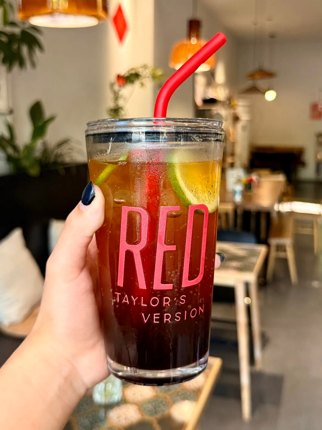 RED Glass Tumbler 18oz