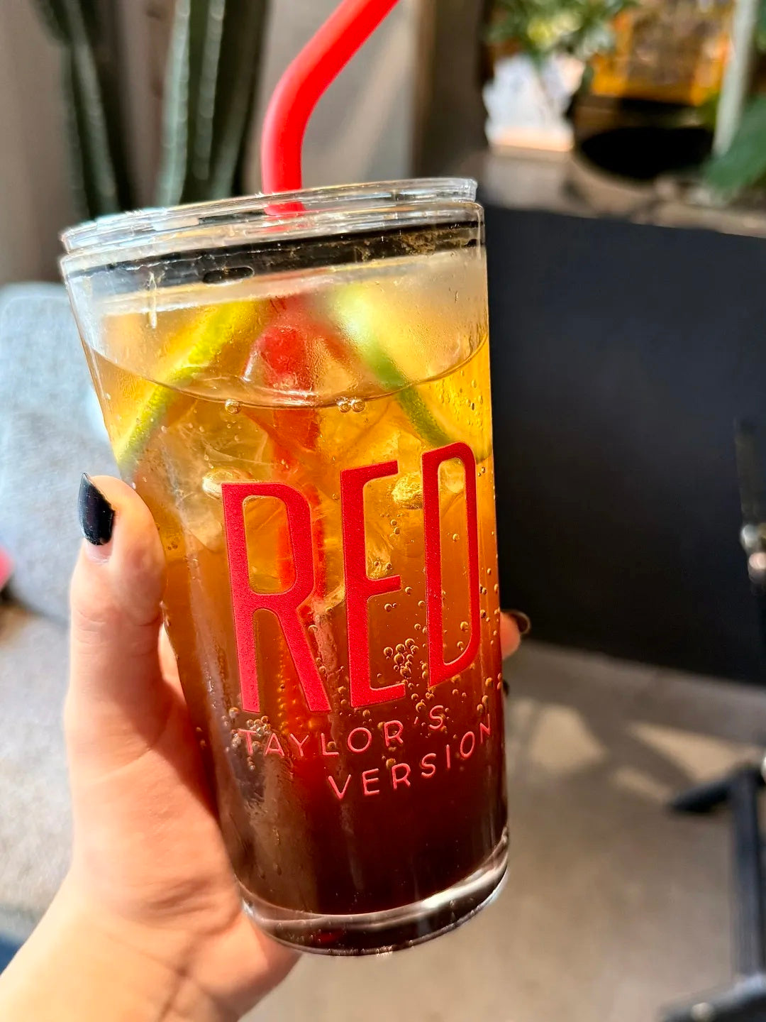 RED Glass Tumbler 18oz