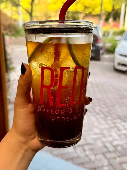 RED Glass Tumbler 18oz