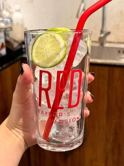 RED Glass Tumbler 18oz