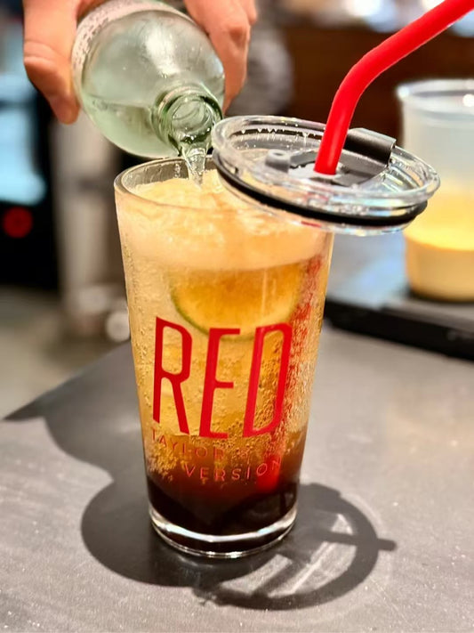 RED Glass Tumbler 18oz