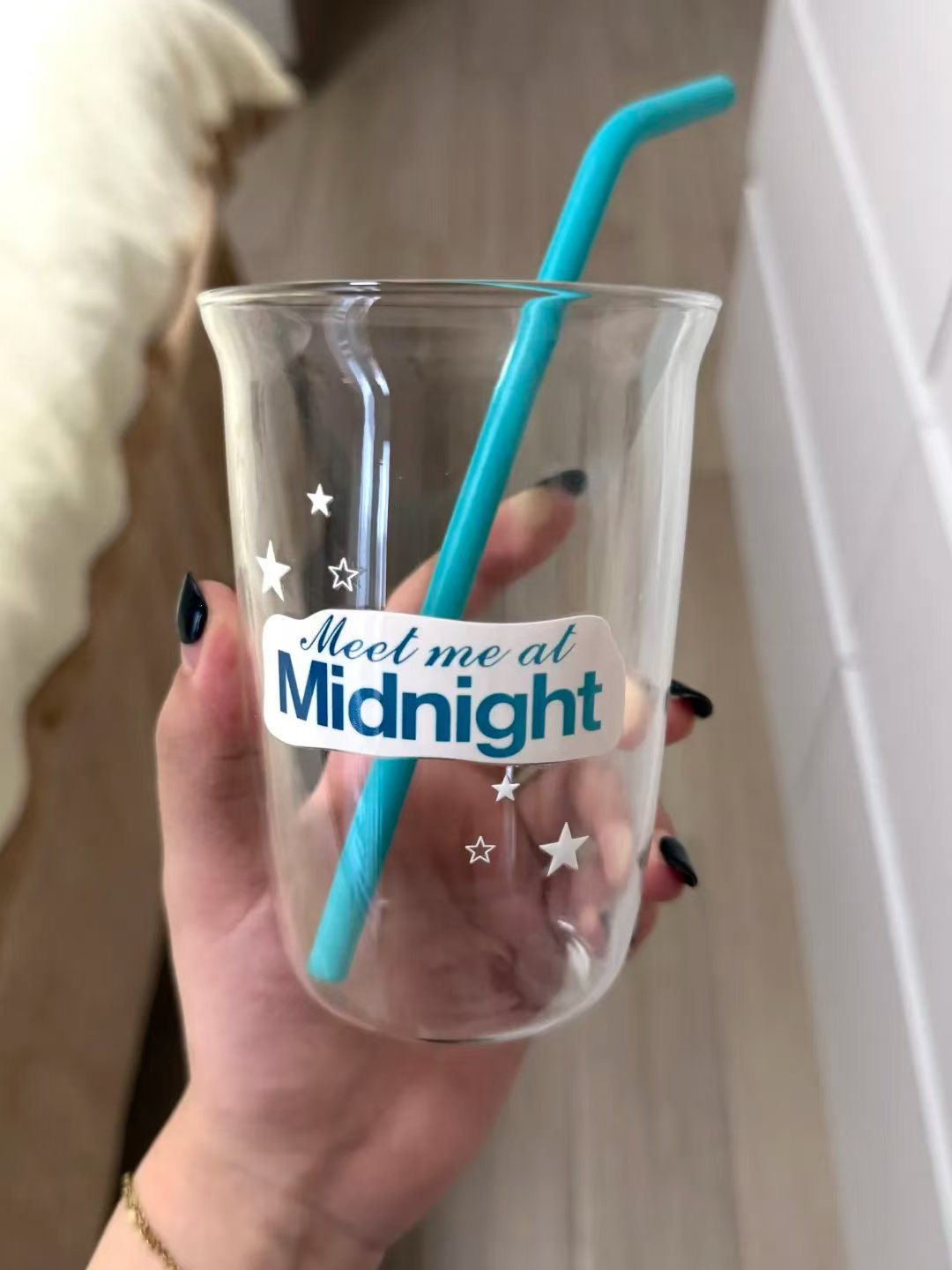 Midnight Glass With Straw 16oz