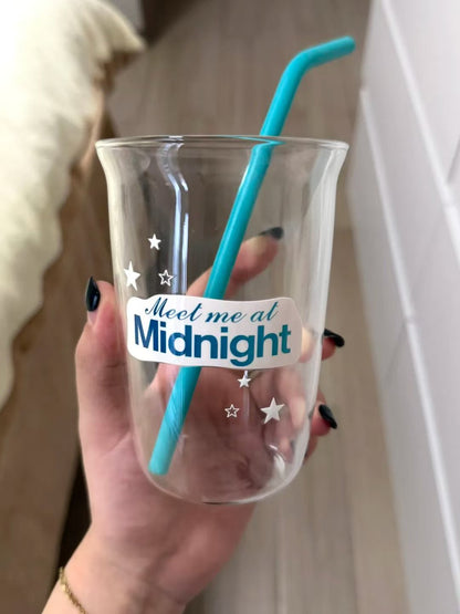 Midnight Glass With Straw 16oz