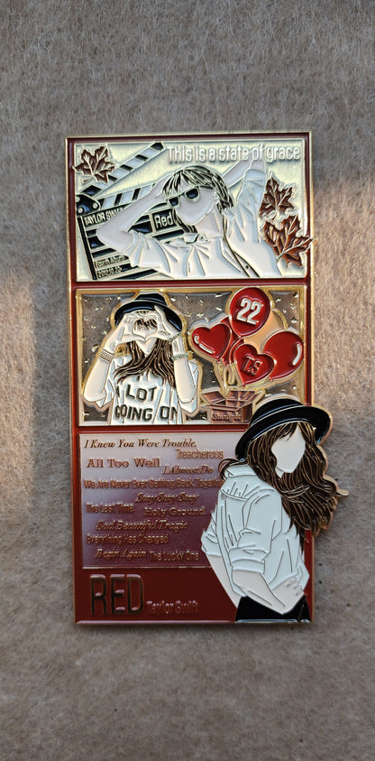 RED Taylor's Version Enamel Metal Brooch Pin