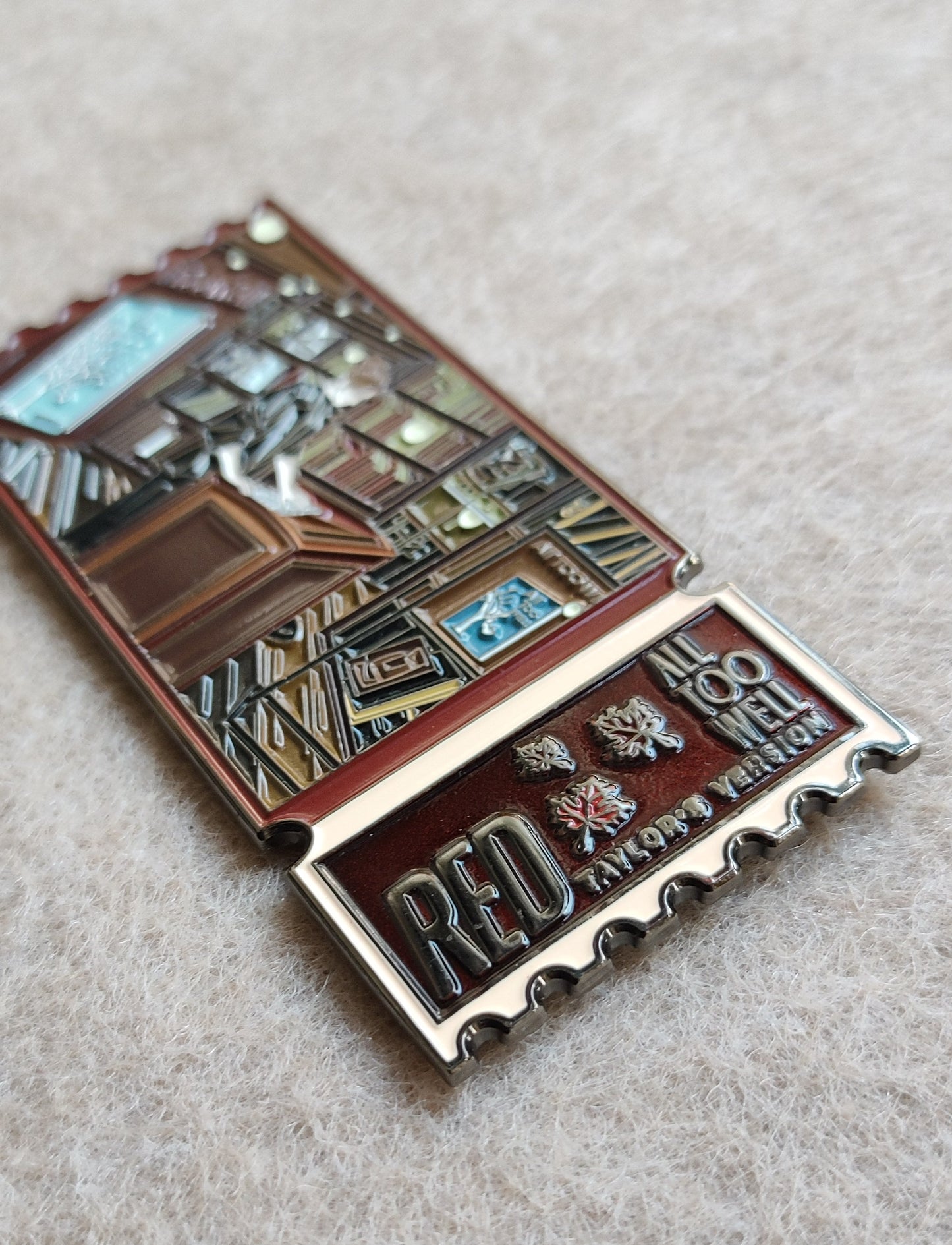 Taylor Swift Album Ticket Stub Enamel Metal Brooch Pin