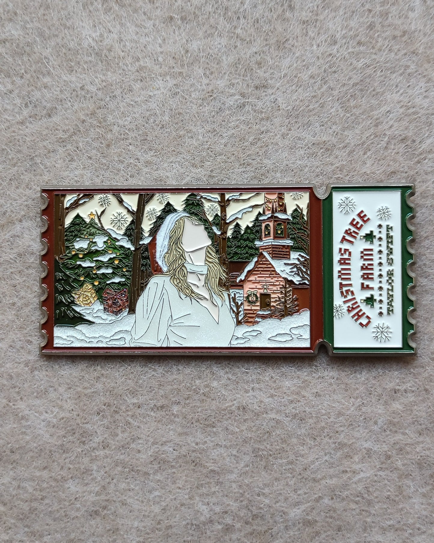 Taylor Swift Album Ticket Stub Enamel Metal Brooch Pin