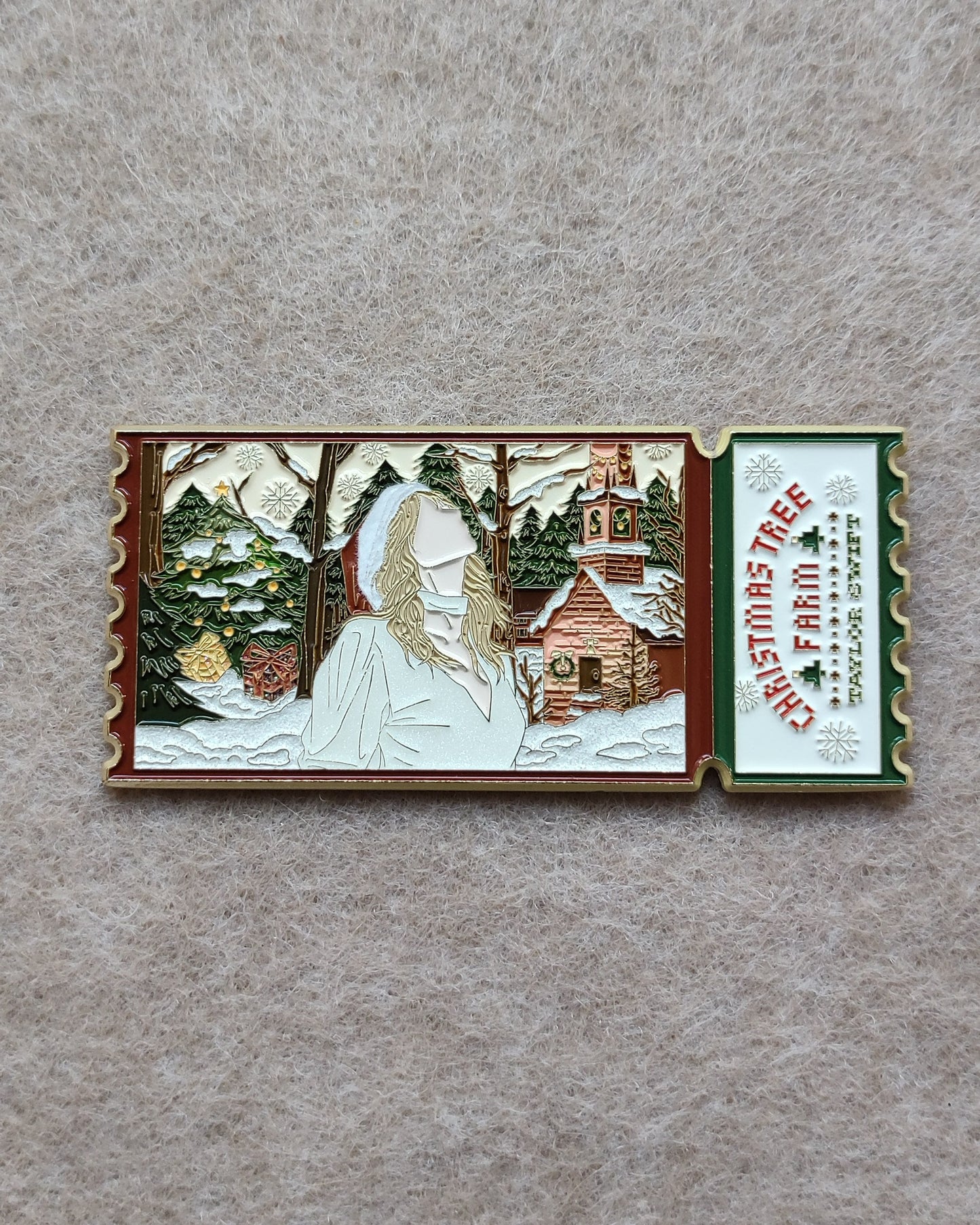 Taylor Swift Album Ticket Stub Enamel Metal Brooch Pin