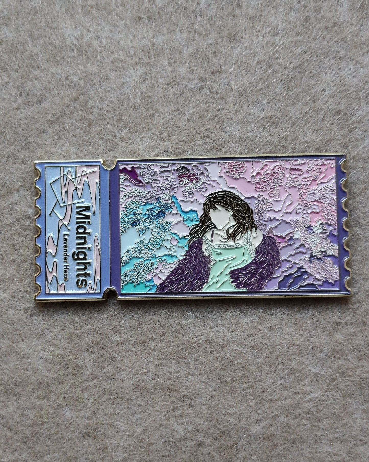 Taylor Swift Album Ticket Stub Enamel Metal Brooch Pin