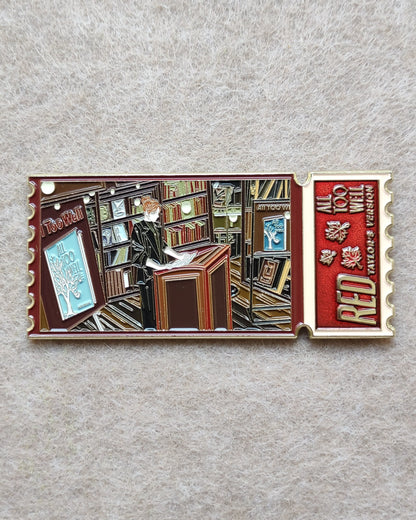 Taylor Swift Album Ticket Stub Enamel Metal Brooch Pin