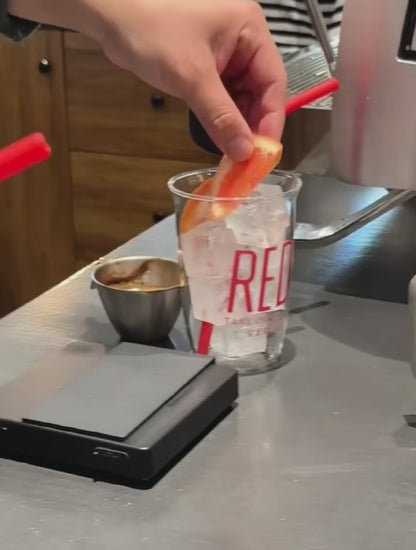 RED Glass With Straw 16oz