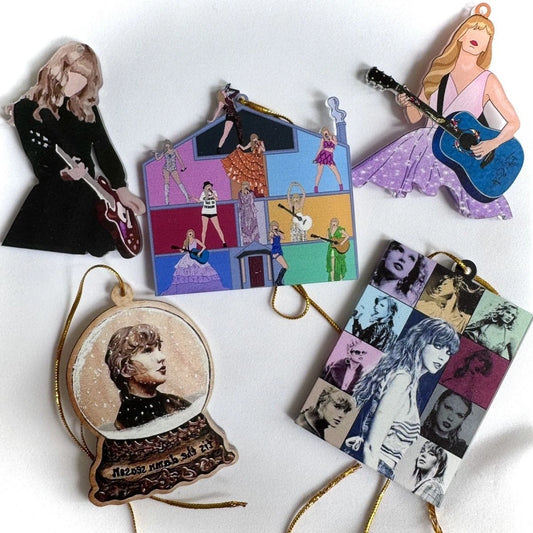 Taylor Swift Lover House Eras Tour Acrylic Christmas Ornaments Set